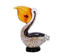 Beachcombers 7" Pelican w/Fish Decorative Glass Art Figure Figurine All Seasons Summer Beach House Coastal Nautical Fireplace Mantle End Table Bedroom Kitchen Tabletop Decor Decoration Yellow