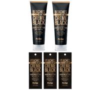 Beaches & Creme Black Bronzing Sunbed Tanning Lotion 2 Bottle Deal + 3 Free pkts