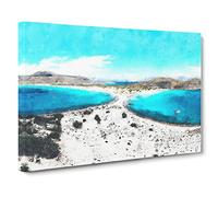 Beaches In Lakonia Greece Canvas Print | Gallery Wrapped 30mm Frame Wall Art | 20x14 inches | Ready to Hang | Abstract Picture | Living Room Bedroom Lounge Office