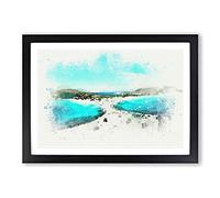 Beaches in Lakonia Greece in Abstract Framed Print | A2 Black Framed Wall Art | Ready to Hang | Abstract Fantasy Picture | Living Room Bedroom Lounge Office