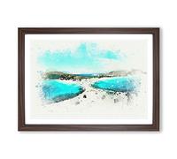 Beaches in Lakonia Greece in Abstract Framed Print | A2 Walnut Framed Wall Art | Ready to Hang | Abstract Fantasy Picture | Living Room Bedroom Lounge Office