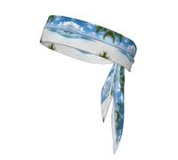 Beaches in The Maldives Sports Headband Tie Double-Sided Breathable Sweat-Absorbing Band for Running Cycling Gym Workouts Head Tie Adjustable Fit