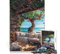 Beachside House Sea View Puzzles for Adults 1000 Pieces Focus Ability Leisure Pleasure Interlock Well Chic Xmas Gift (50x75cm)