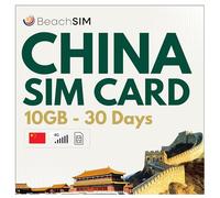 BeachSIM China SIM Card 30 days. 10GB Data ONLY at 4G/5G Unicom network. Quick activation. Easy recharge. Works on unlocked iOS and Android devices.
