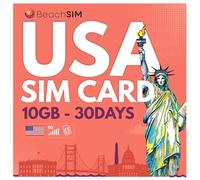 BeachSIM SIM Card USA 30 days.10GB at 4G/5G Speed. Prepaid Data Only. Fast Activation. Easy Recharge. Compatible with iOS and Android.