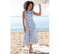 beachtime Floral Print Summer Dress Light Blue