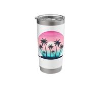 Beachy Hawaiian Sunset Palm Trees Summer Nights Stainless Steel Insulated Tumbler