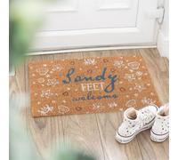 Beachy Sandy Feet Welcome Doormat - Coastal Shell & Crab Design