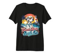 Beachy Spots Dalmatian Tropical Beach Dog Premium T-Shirt