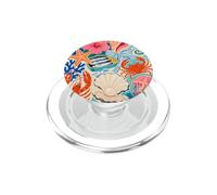 Beachy Summer Coastal Collage Lobster Crab Hibiscus Sardine PopSockets PopGrip for MagSafe