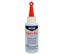 Beacon Fabri-Tac 59 ml Medium Bottle, Clear - Permanent Adhesive Fabric Glue - Strong Leather Glue for Lace, Clothes & Trims - Quick Drying Craft Glue for Upholstery, Home decor & Household Repairs
