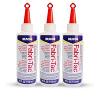 Beacon Fabri-Tac 118ml Medium Bottle - Permanent Adhesive Glue for Fabric, Leather, Lace, Glass, Wood & Trims (Triple Pack) - Quick Drying for Upholstery & Home Decor