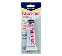 Beacon Fabri-Tac 29ml Bottle, Clear - Permanent Adhesive Fabric Glue - Strong Leather Glue for Lace, Glass, Wood & Trims - Quick Drying Craft Glue for Upholstery & Home decor