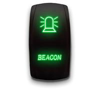 BEACON - Green - STARK 5-PIN Laser Etched LED Rocker Switch Dual Light - 20A 12V ON/OFF