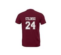 Beacon Hills School Derek Hale - Stilinski Lahey McCall Teen Lacrosse t-Shirt Wolf T-Shirt (Large, Stilinski) Wine