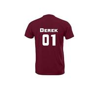 Beacon Hills School Derek Hale - Stilinski Lahey McCall Teen Lacrosse t-Shirt Wolf T-Shirt (Small, Derek 01) Wine