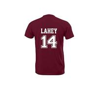 Beacon Hills School Derek Hale - Stilinski Lahey McCall Teen Lacrosse t-Shirt Wolf T-Shirt (X-Large, Lahey 14) Wine