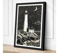 Beacon in Darkness Vintage Canvas Wall Art Print 36x24 Inch (91 x 61 cm)