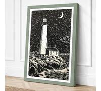 Beacon in Darkness Vintage Canvas Wall Art Print 36x24 Inch (91 x 61 cm)