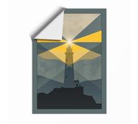 Beacon in the Mountains Geometric Unframed Wall Art Print A2 (59.4×42cm), Wall Decor for Living Room, Bedroom, Office & Home, Art Gift