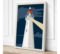 Beacon in the Night Coastal Canvas Wall Art Print 30x20 Inch | Ready to Hang, Gallery Wrapped, Fade-Resistant Inks, Securely Packaged, UK Made
