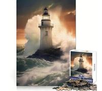 Beacon in The Tempest Jigsaw Puzzles 1000 Piece for Adults Logical Skill Relaxing Pastime Precise Join Cozy Xmas Gift (50x75cm)