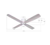 Beacon Lighting Beacon ceiling fan Fraser white/oak DC quiet Ø 132 cm