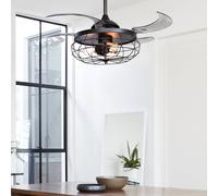 Beacon Lighting Beacon ceiling fan light Fanaway Industri black quiet