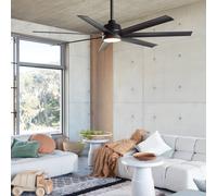 DC Ceiling fan Light with Remote ATLANTA 142cm Black Ceiling fan with LED [EEK: F]