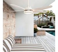 DC Ceiling fan with LED Light Louisville White / Oak 62" Indoor fan with Remote