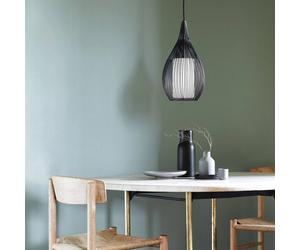 Beacon Lighting Beacon Solis pendant light, black, metal, glass, Ø 19 cm