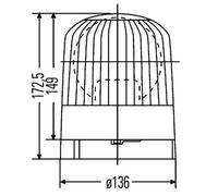 HELLA Rotating Beacon Emergency Flashing Light Halogen H1 12V (2RL 007 552-001)