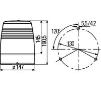 HELLA Rotating Beacon Emergency Flashing Light Halogen H1 24V (2RL 008 965-011)