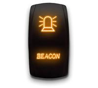 BEACON - Orange - STARK 5-PIN Laser Etched LED Rocker Switch Dual Light - 20A 12V ON/OFF
