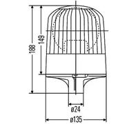 HELLA Rotating Beacon Junior R - 2RL007551-001