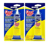 Beacon Quick Grip Adhesive 2oz (2 Pack) - Super Strong, Fast-Bonding Glue for Indoor & Outdoor Projects - All-Purpose Repair Adhesive