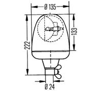 HELLA Rotating Beacon Emergency Flashing Light Halogen H1 12V 2RL 006 846-001