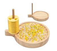 Bead Board for Jewellery Making - Wooden Bead Organizer Tray with Wire Holder - Jewelry Making Board - For Bracelets Necklaces Home School Holiday Class Leisure