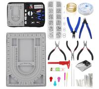 Bead Board for Jewelry Making Bead Tray Beading Supplies Flocked Design Necklace Maker Bracelet Making Trays Measurement Board Handmade DIY Craft Tools Kit with Jewelry Pliers