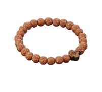 bead bracelet, 1 Pc Natural Rosary Bracelet Women Elastic Carved Flower Cross Wristband Bracelet Religious Prayer Jewelry Gift-black-large