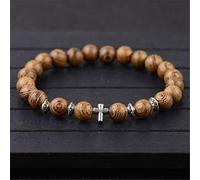 bead bracelet, 1 Pc Sandalwood Rosary Leopard head Bracelet Tibet Buddhism Buddha Wood Beads Chakra Yoga Bracelet For Jewelry-OM