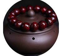 bead bracelet, 13MM Wood Bead Bracelet Tibetan Meditation Buddhist Prayer Mala Elastic Rudraksha Jewelry Christmas(B)