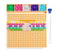 Bead Bracelet Making Board Tray with 2 Needles & Storage Tube, Fast Stringing Pony Beads Planning Pattern Designing Tray for Kids Adults, DIY Bracelets Making Crafts for EDM Party Music Festivals Gift