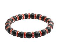 Bead Bracelets for Men 8mm Crystal Bracelets Men Nature Stones Black Round Braided Elastic 8mm for Engagement,Orange Red,A