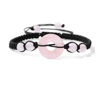 Bead Bracelets for Womens,Adjustable Braide Niche Design 6Mm Natural Gemstone Crystal Safety Buckle Relief Reiki Yoga Stretch Bracelets,Energy Jewellery for Women Men Rose Quartz