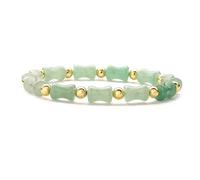 Bead Bracelets for Womens,Niche Design 8Mm Natural Gemstone Stone Crystal Bamboo Joint Relief Reiki Yoga Elastic Beaded Bracelets,Energy Jewellery for Women Men Green Aventurine