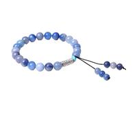 Bead Bracelets forWomens,Hand-Woven Adjustable Fashion 8Mm Natural Gemstone Crystal Six-Character Motto Bracelet, Energy Jewellery forMen Women Lan Dongling