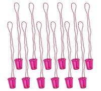 Bead Chains Shot Glass, 12Pieces Hen Party Shot Glasses, Bead Chain Cups, Bache lorette Party Shot Glass Necklace, Beaded Necklace for Birthday New Year Parties Decoration Accessories
