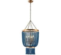Bead Chandelier Diningroom Bedroom Hanging Blue Ceiling Pendant V-intage Farmhouse Kitchen Light Fixtures,Contemporary Dining Room
