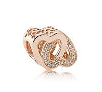 Bead Charm Pandora 781880CZ Woman Rose Love Linked Rose